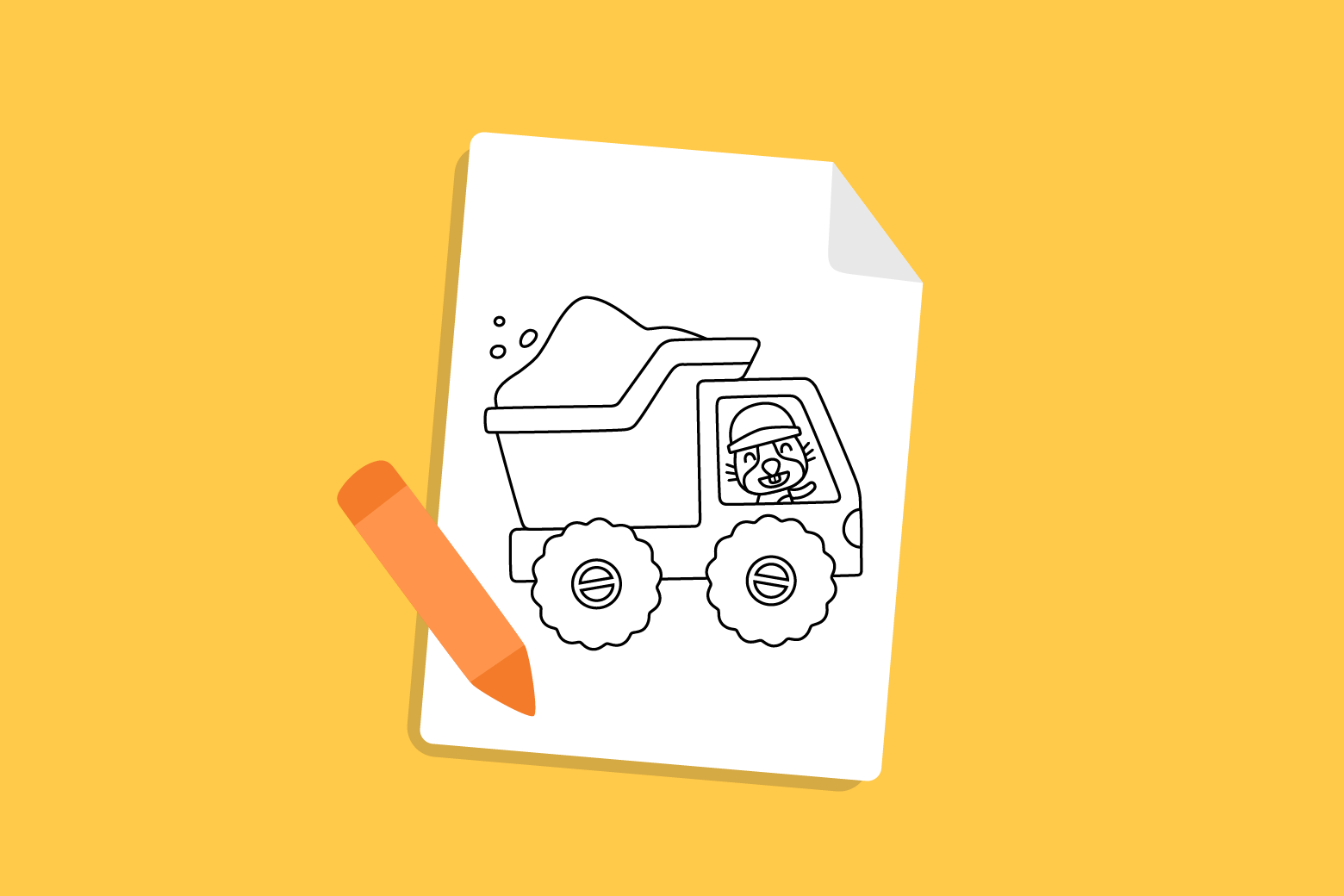 Truck printable coloring sheet for toddlers