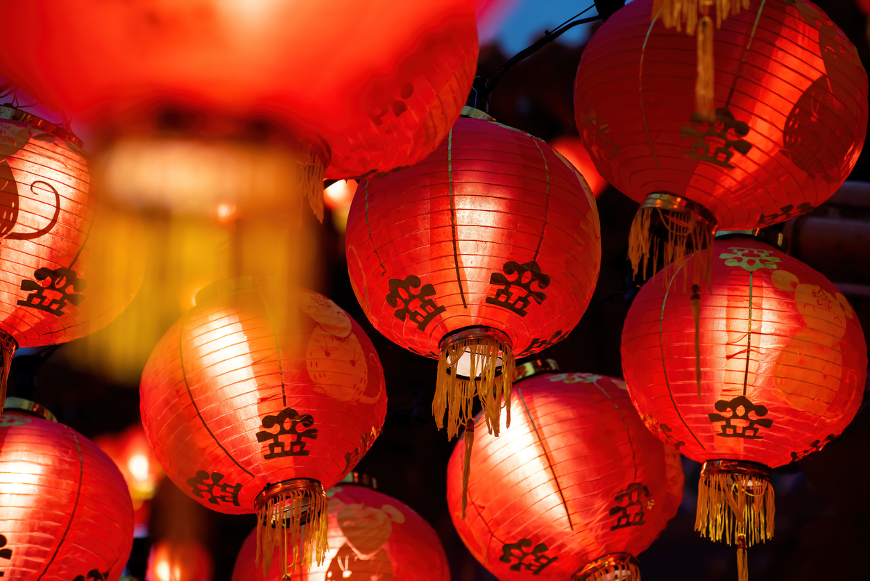 Red lanterns during Lunar New Year celebrations