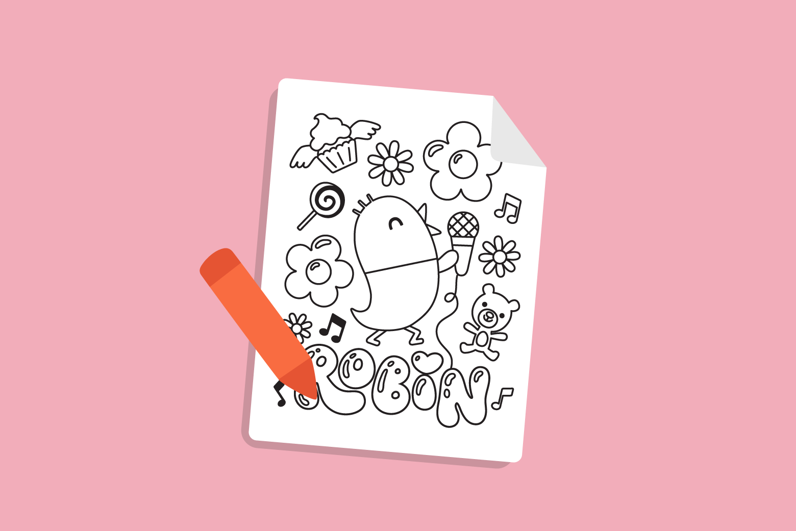 Robin the Bird coloring page for toddlers