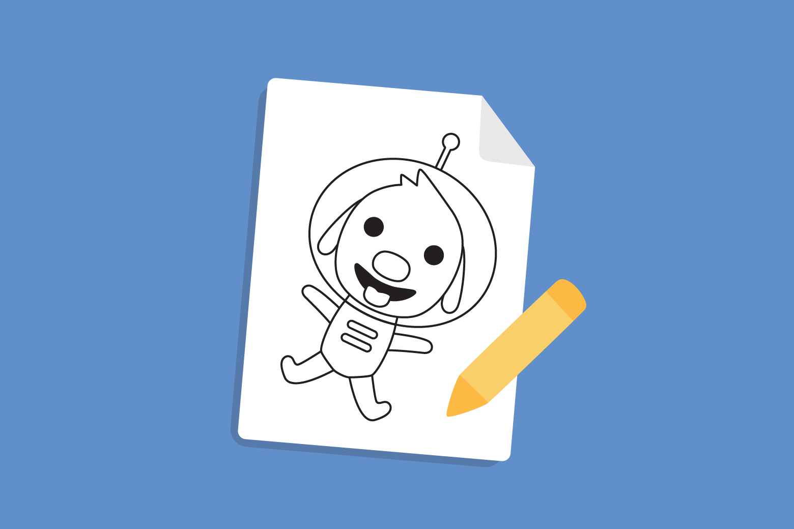 Space Explorer printable coloring sheet for toddlers