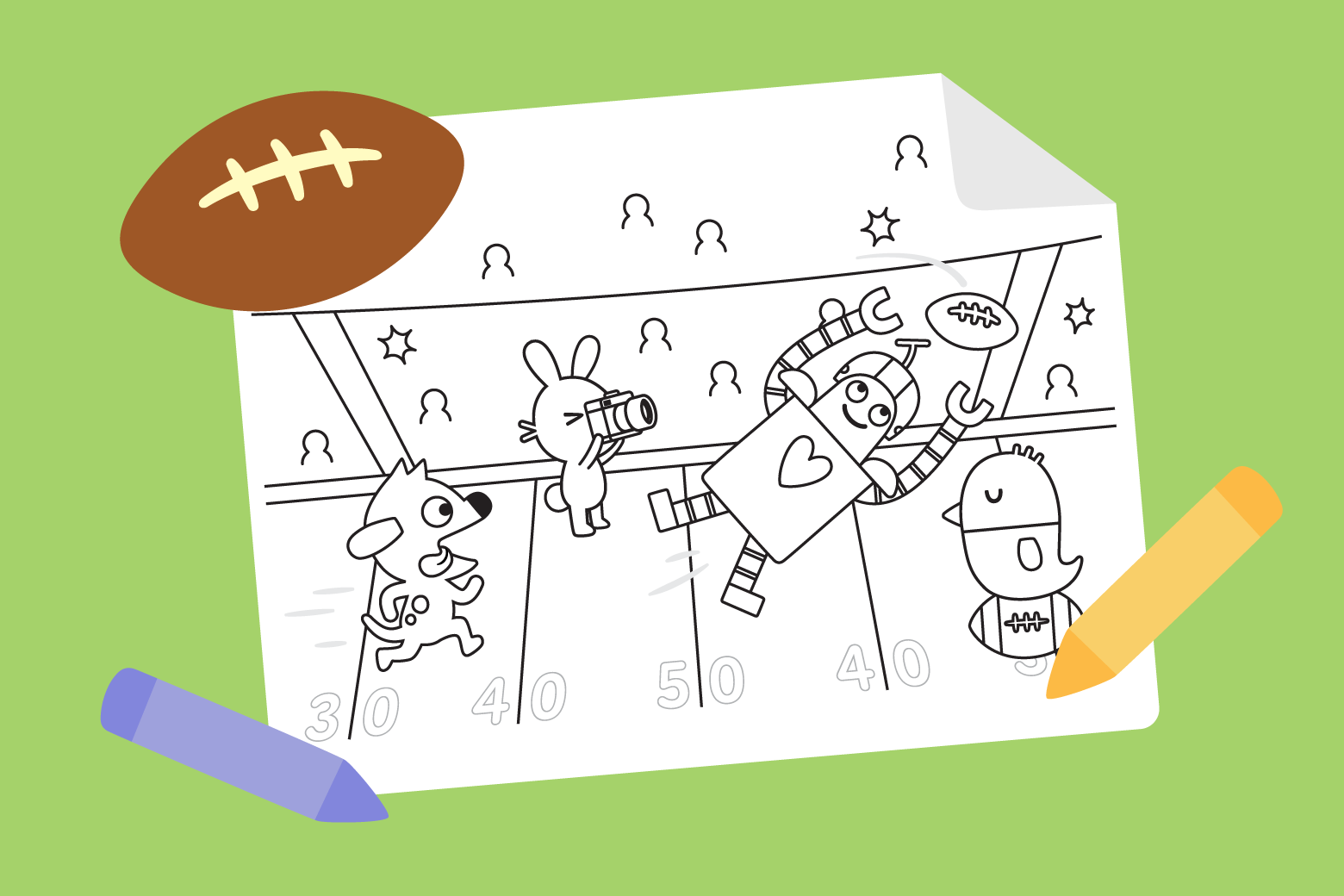 Game day coloring pages