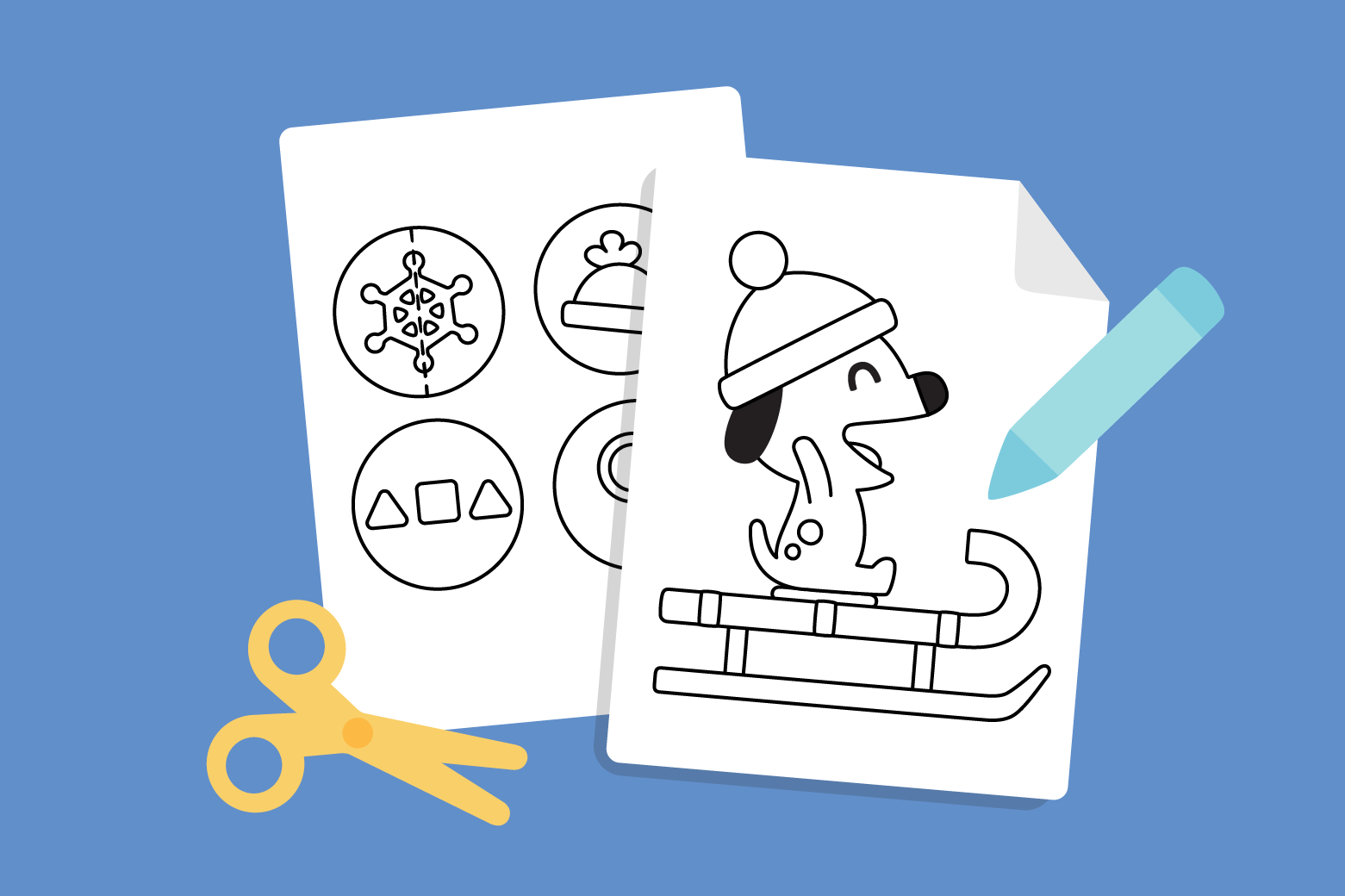 Snow printable activity sheets for children