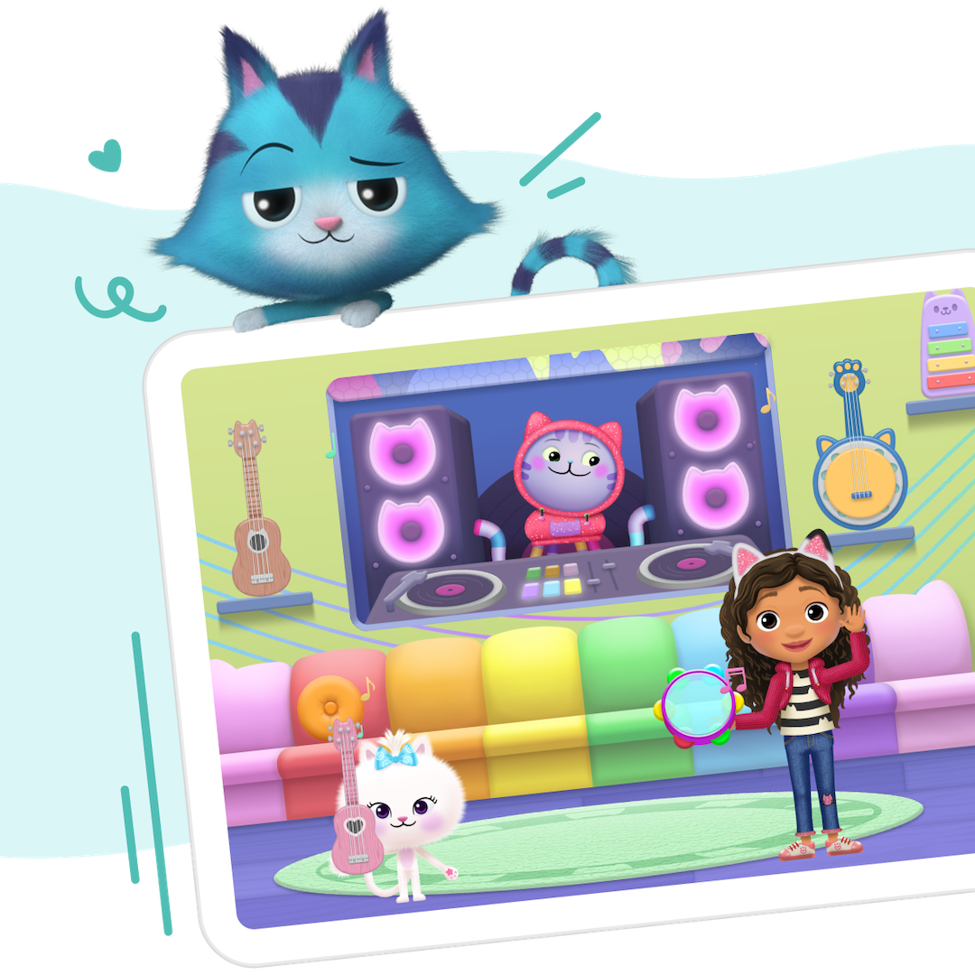 Gabby and friends playing some instruments in the Music Room.